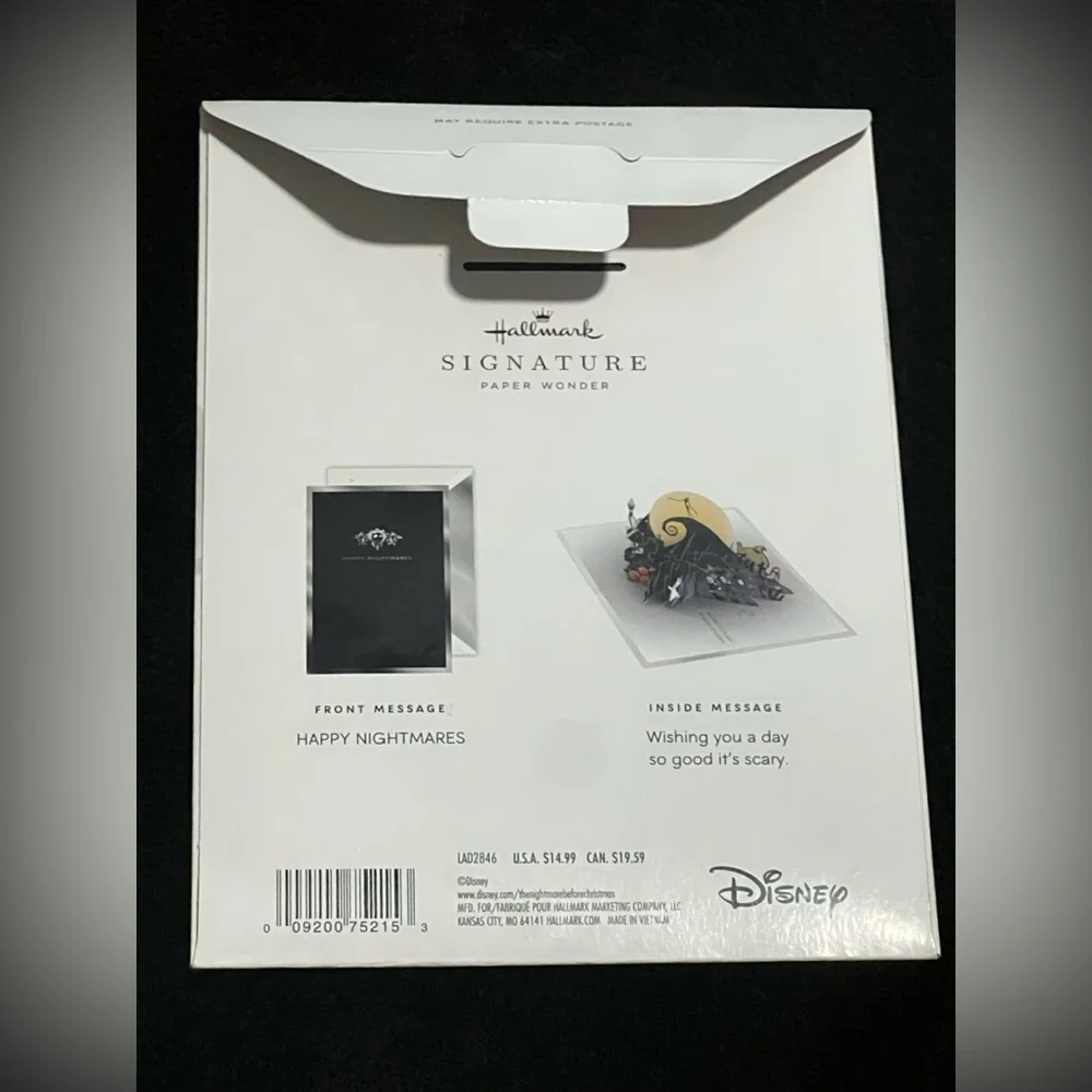 Hallmark Premium pop up THE NIGHTMARE BEFORE CHRISTMAS CARD NWT